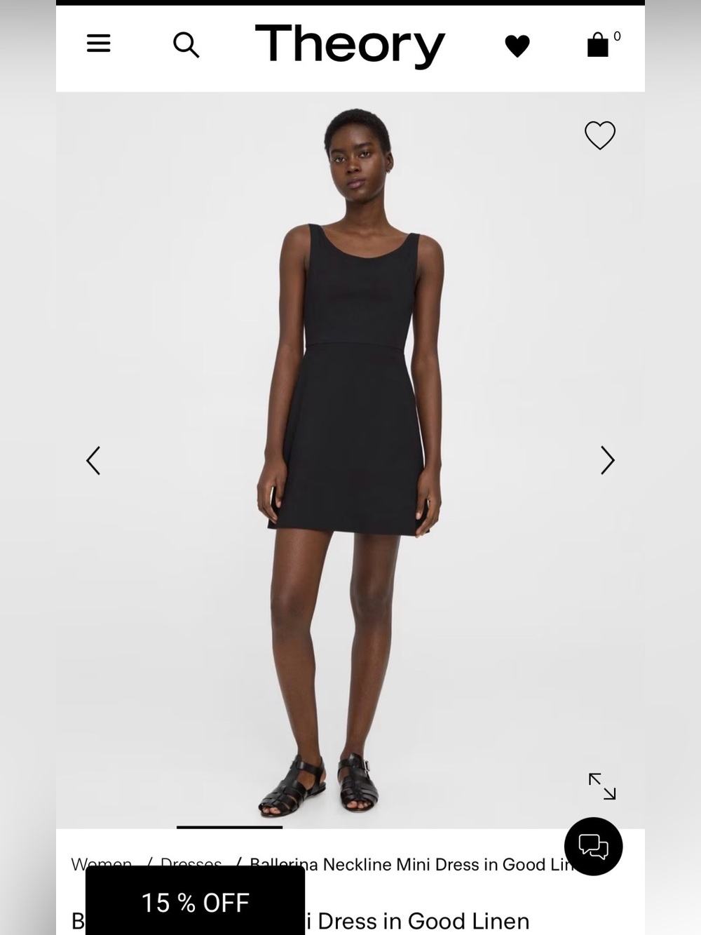 Theory Ballerina Neckline Mini Dress in Good Linen